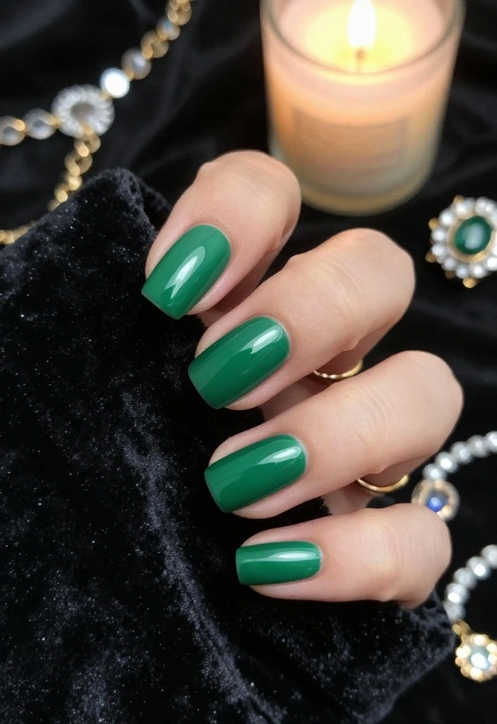 10 Best Nail Polish Colors for That Perfect Sharp Nail Look! - 7. Luxurious Emerald Green 1