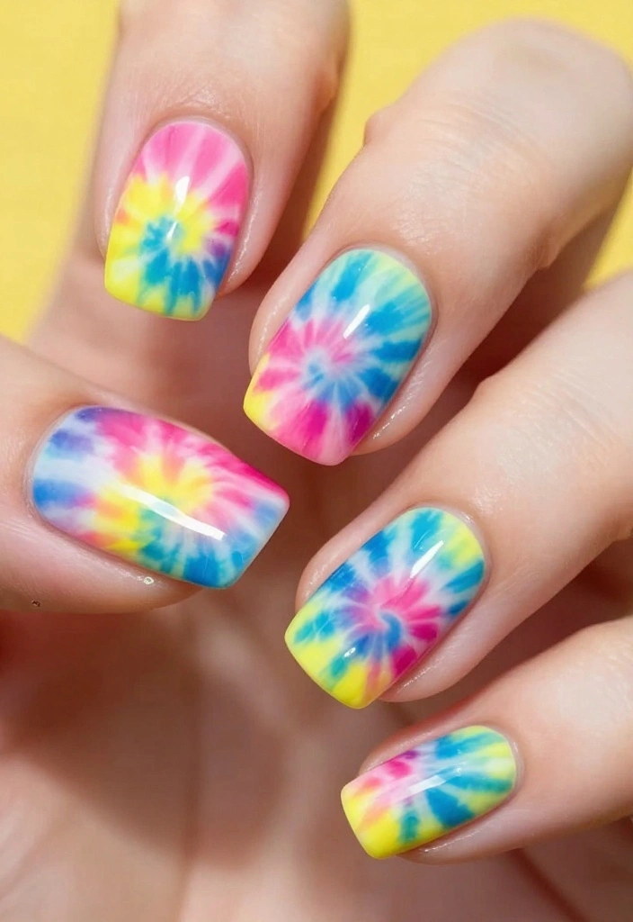 10 Creative Quirky Nail Designs That Will Turn Heads (Trust Me, #3 Is a Must-See!) - 10. Tie-Dye Delight 1