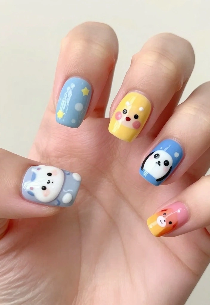 10 Creative Quirky Nail Designs That Will Turn Heads (Trust Me, #3 Is a Must-See!) - 7. Whimsical Cartoon Characters 1