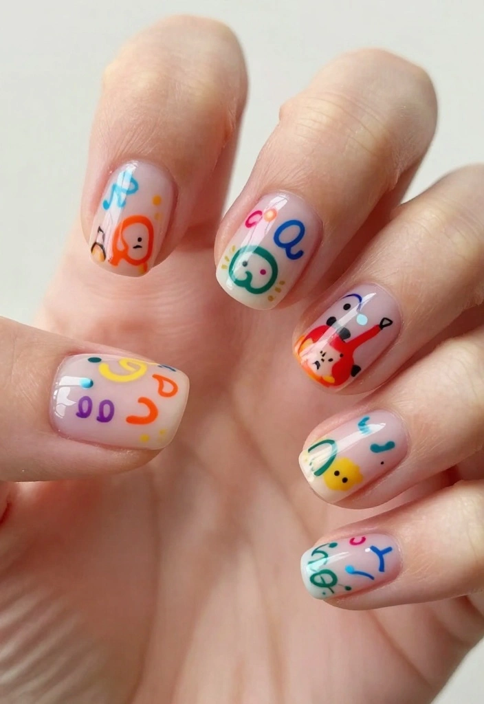 10 Creative Quirky Nail Designs That Will Turn Heads (Trust Me, #3 Is a Must-See!) - 9. Playful Doodles 1