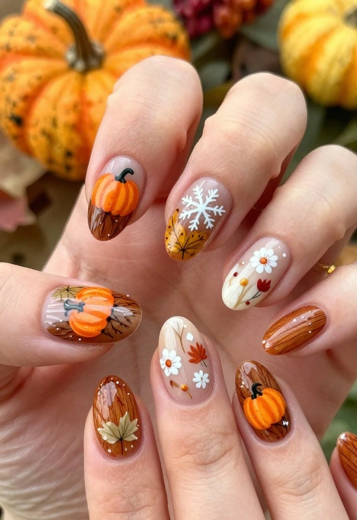 10 Cute Almond Nail Ideas to Elevate Your Style (You'll Want to Try #4!) - 10. Seasonal Spirit 1