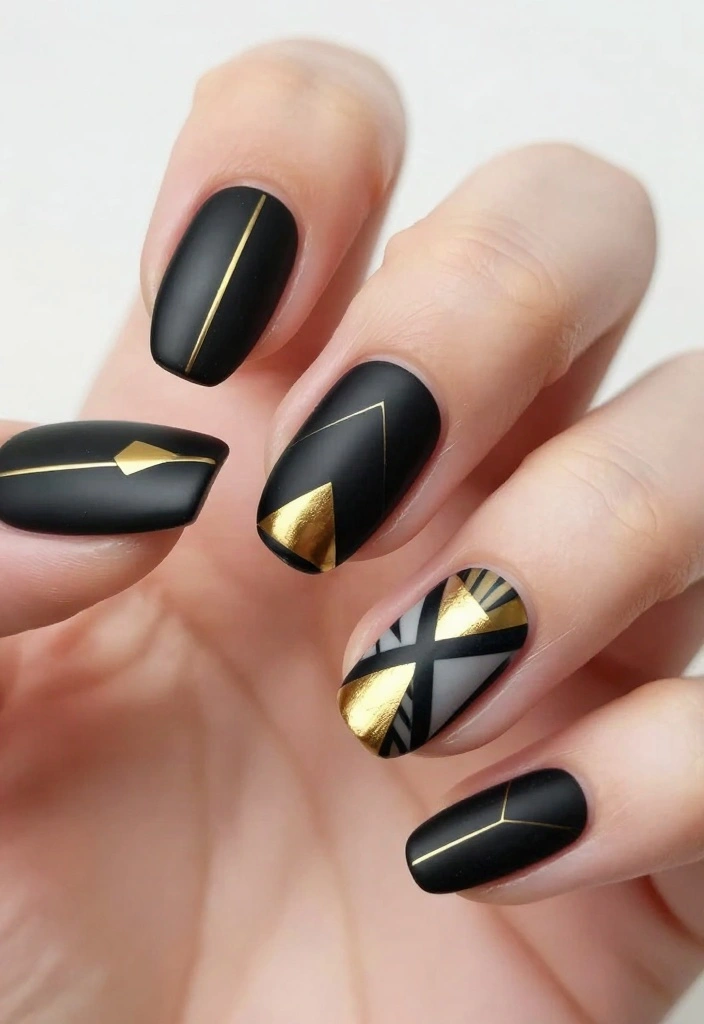 10 Cute Almond Nail Ideas to Elevate Your Style (You'll Want to Try #4!) - 5. Geometric Glam 1