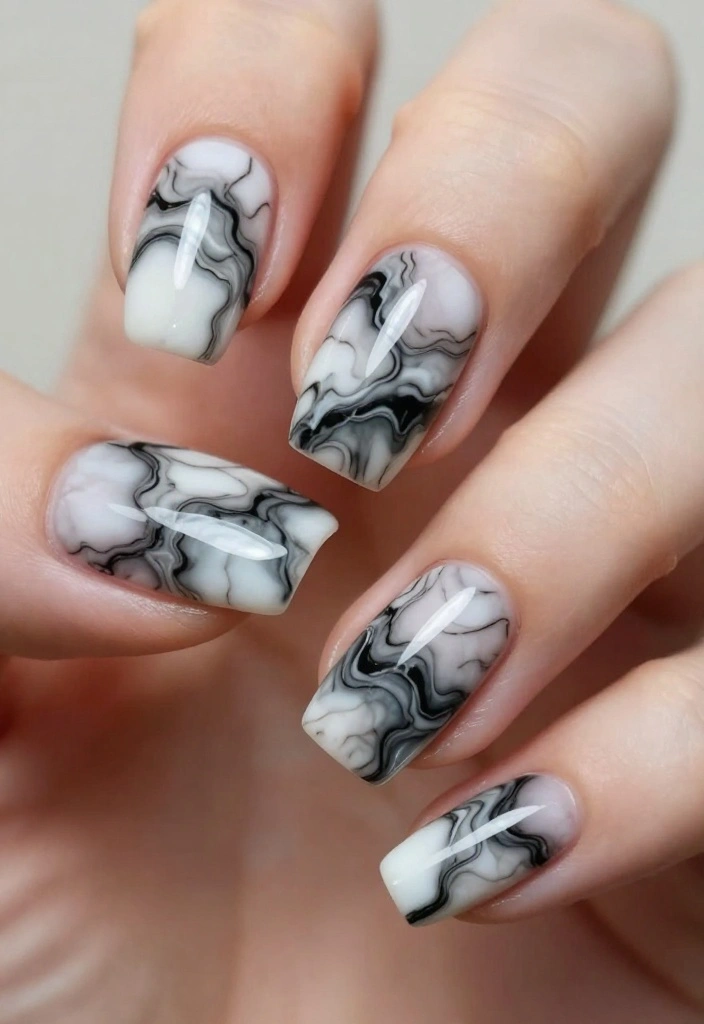 10 Cute Almond Nail Ideas to Elevate Your Style (You'll Want to Try #4!) - 6. Marble Marvels 1