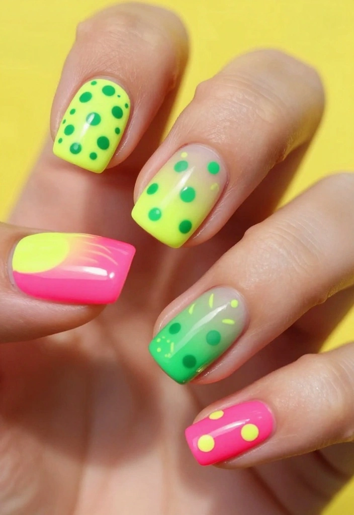 10 Fashion Nails Trends You Need to Try Right Now (Your Friends Will Be Jealous!) - 1. Neon Brights 1