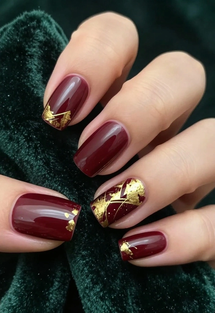 10 Festive Classy Winter Nails That Are Totally Instagram-Worthy (Don't Miss #3!) - 2. Deep Burgundy Elegance 1