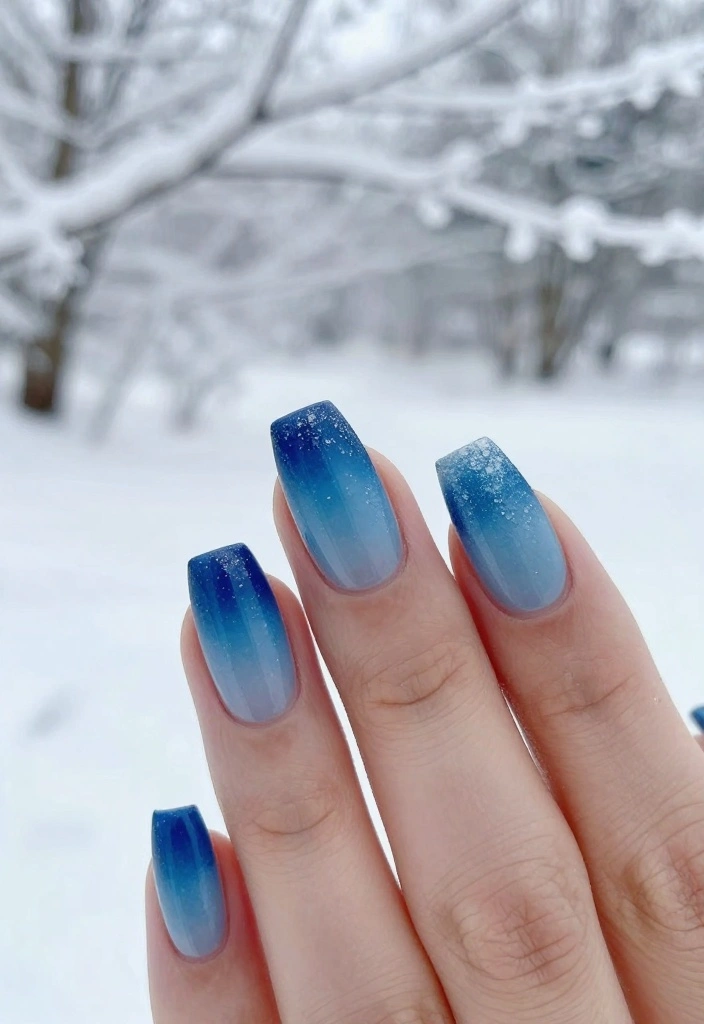 10 Festive Classy Winter Nails That Are Totally Instagram-Worthy (Don't Miss #3!) - 3. Icy Blue Ombre 1