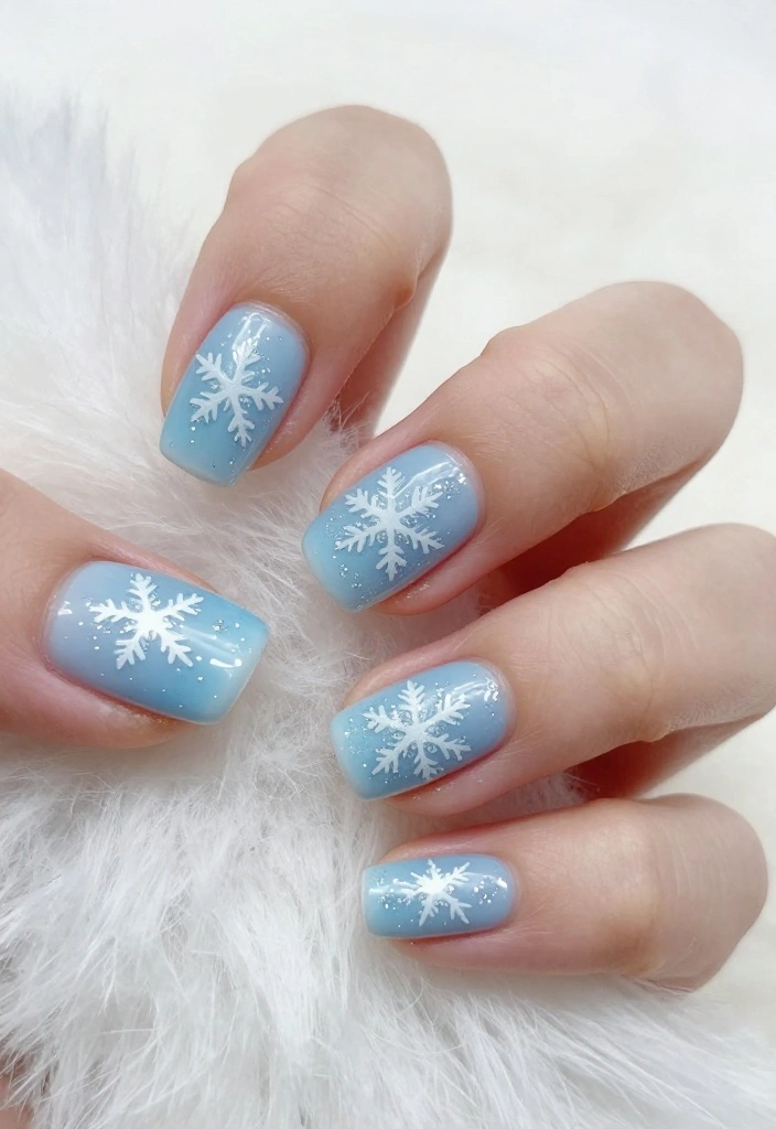 10 Festive Classy Winter Nails That Are Totally Instagram-Worthy (Don't Miss #3!) - 5. Glittering Snowflakes 1