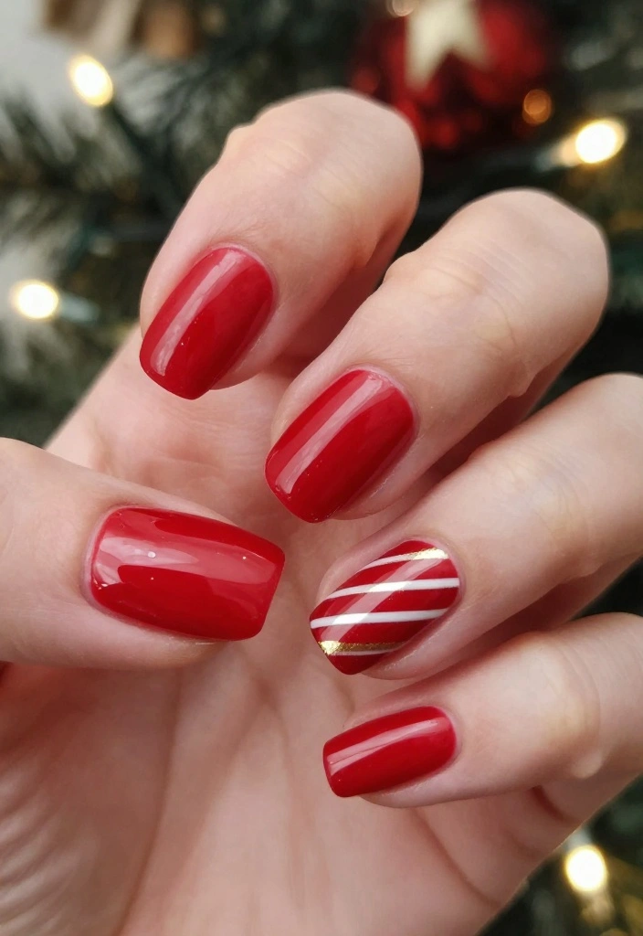 10 Festive Classy Winter Nails That Are Totally Instagram-Worthy (Don't Miss #3!) - 6. Classic Red with a Twist 1