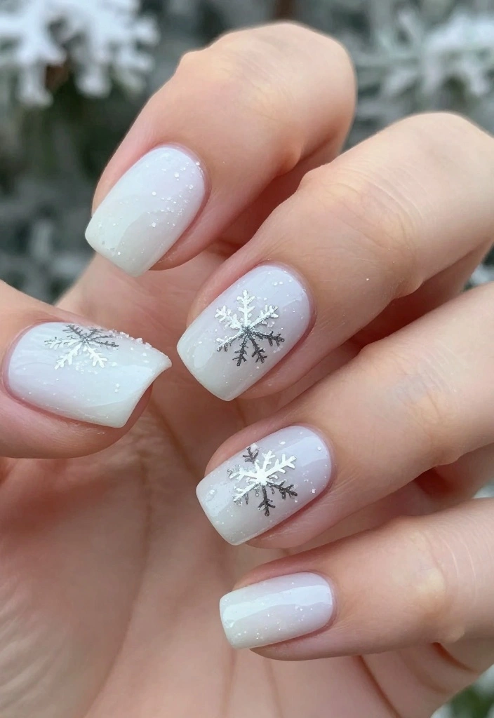 10 Festive Short Nails for Christmas That’ll Have Everyone Asking Where You Got Them! - 2. Winter Wonderland White 1
