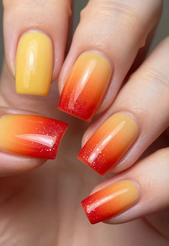 10 Fire Nails Designs That Will Make Your Friends Scream 'How Did You Do That?!' - 10. Fire Gradient Nails 1