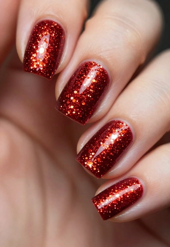 10 Fire Nails Designs That Will Make Your Friends Scream 'How Did You Do That?!' - 3. Glitter Fire Nails 1