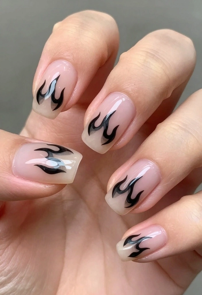 10 Fire Nails Designs That Will Make Your Friends Scream 'How Did You Do That?!' - 4. Minimalist Fire Nail Art 1