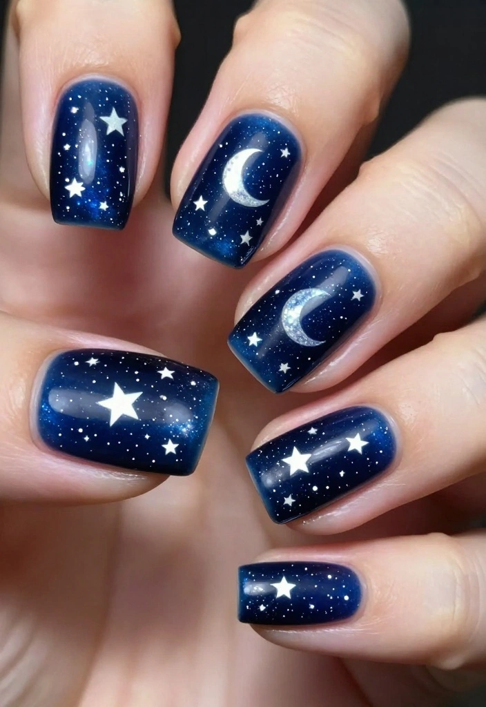 10 Glow Nails Designs That Will Make Your Friends Envious (You’ll Want #5!) - 2. Starry Night Glow 1