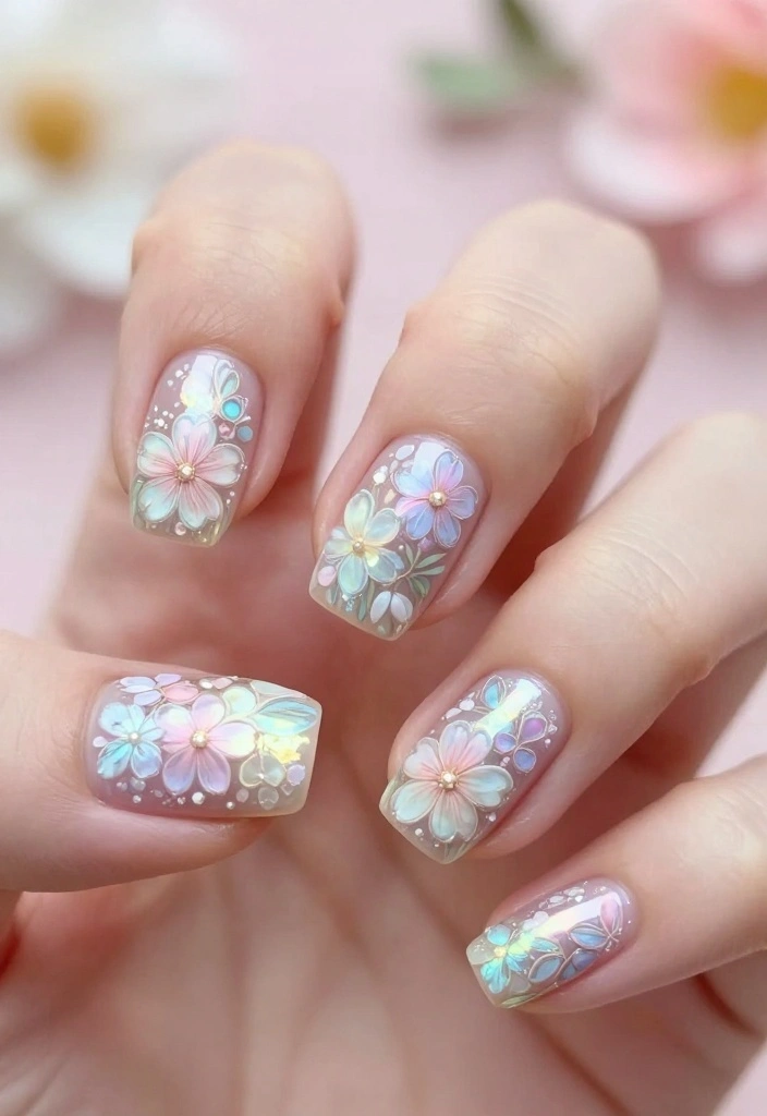 10 Glow Nails Designs That Will Make Your Friends Envious (You’ll Want #5!) - 7. Floral Fantasy Glow 1