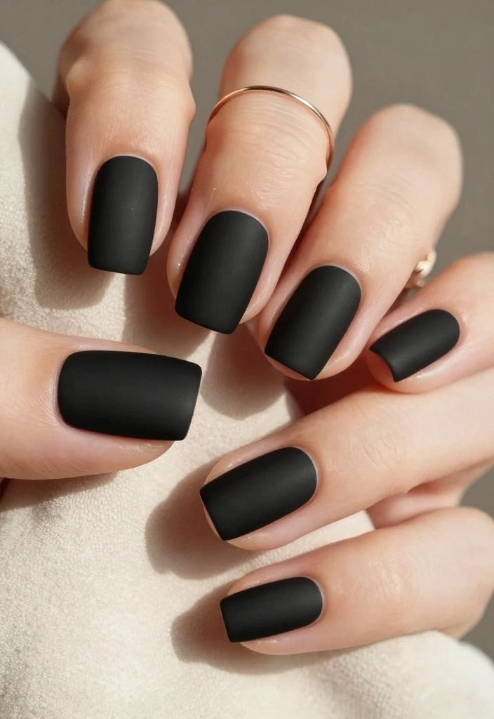 10 Jaw-Dropping Matte Nails Designs You Never Knew You Needed! (#3 Is a Must-See!) - 1. Bold Black Matte 1