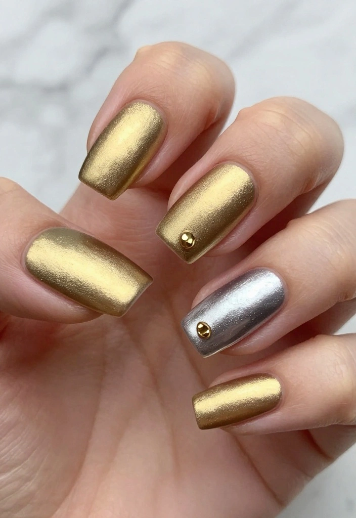 10 Jaw-Dropping Matte Nails Designs You Never Knew You Needed! (#3 Is a Must-See!) - 3. Matte Metallic Magic 1