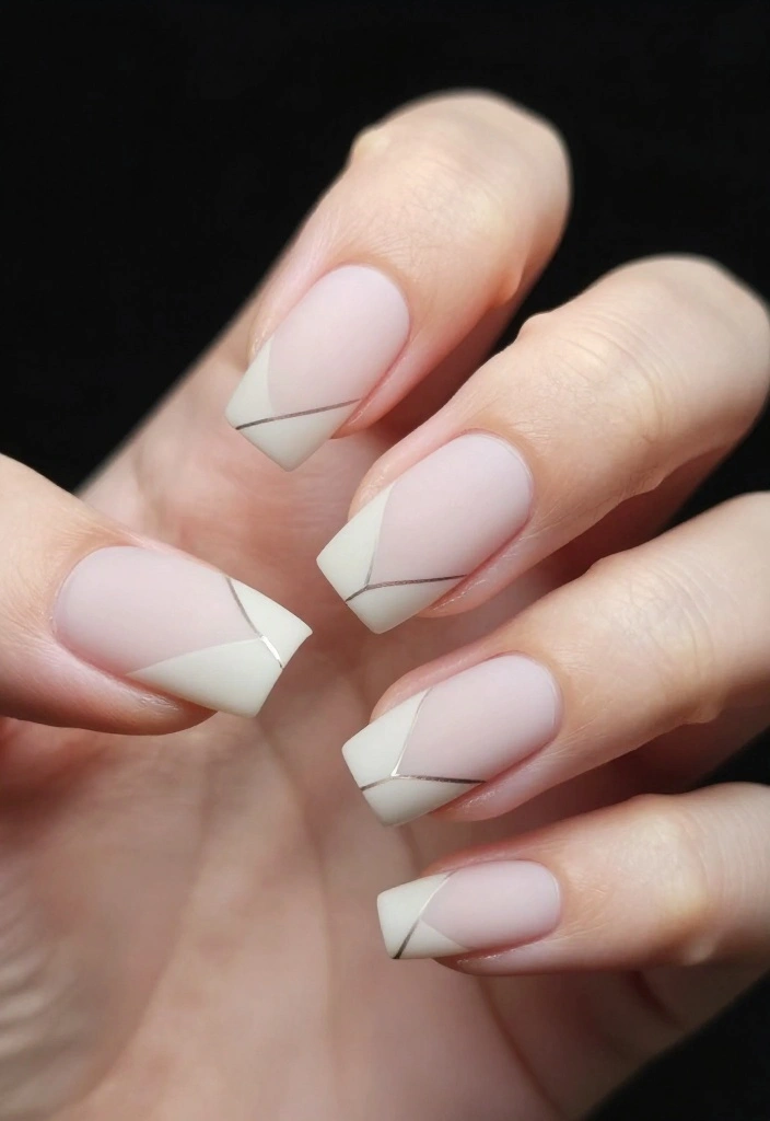 10 Jaw-Dropping Matte Nails Designs You Never Knew You Needed! (#3 Is a Must-See!) - 4. Minimalist Negative Space 1