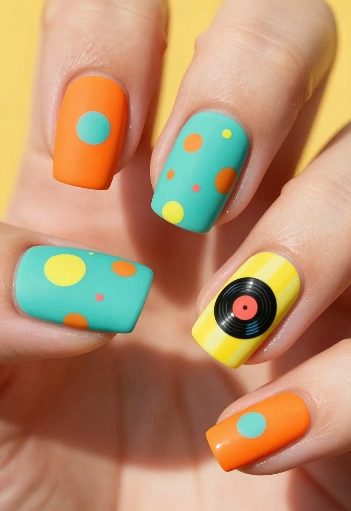 10 Jaw-Dropping Matte Nails Designs You Never Knew You Needed! (#3 Is a Must-See!) - 9. Retro Vibes 1