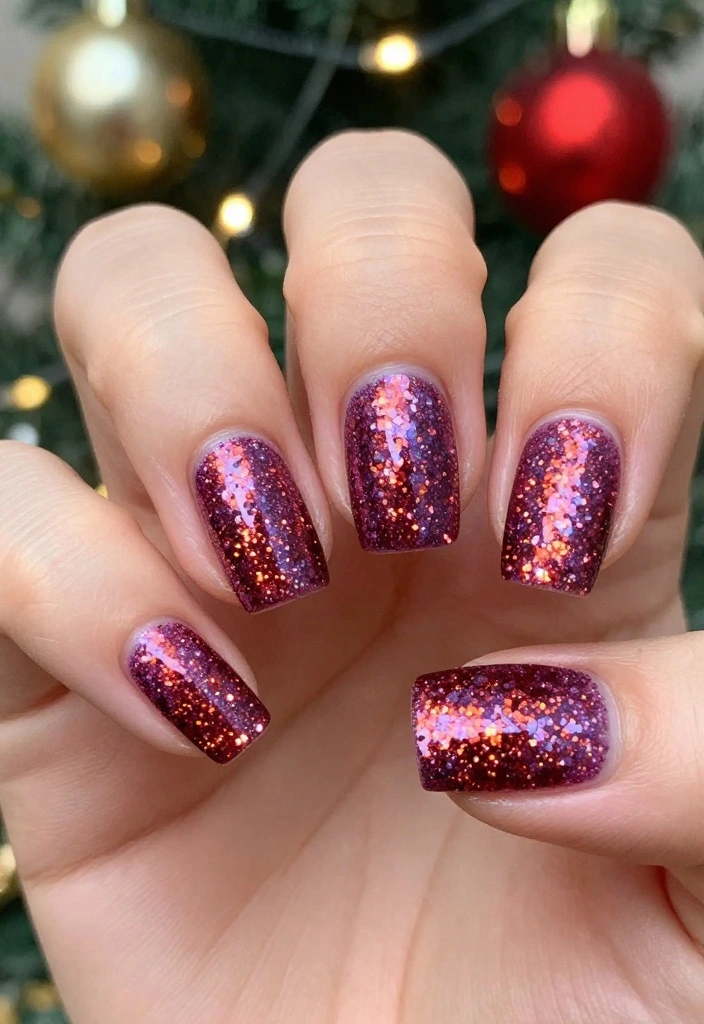 10 Jaw-Dropping Nail Christmas Designs That Will Make You the Star of the Holiday Party! - 5. Festive Glitter Gradient 1