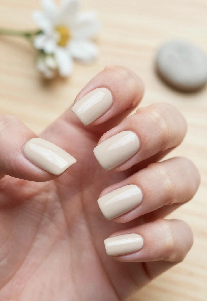 10 Minimalist Fake Nails Designs for a Chic Look (You’ll Love #2!) - 1. Soft Beige Elegance 1