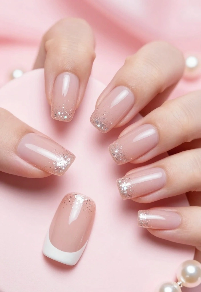 10 Minimalist Fake Nails Designs for a Chic Look (You’ll Love #2!) - 3. Subtle Glitter Tips 1