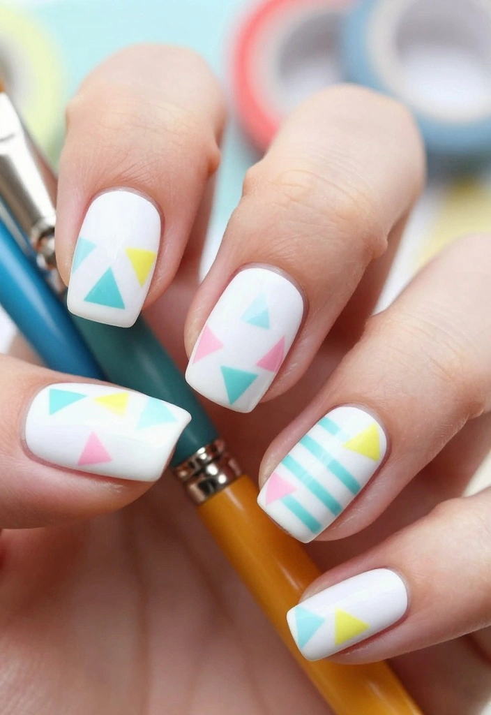 10 Minimalist Fake Nails Designs for a Chic Look (You’ll Love #2!) - 4. Geometric Wonders 1
