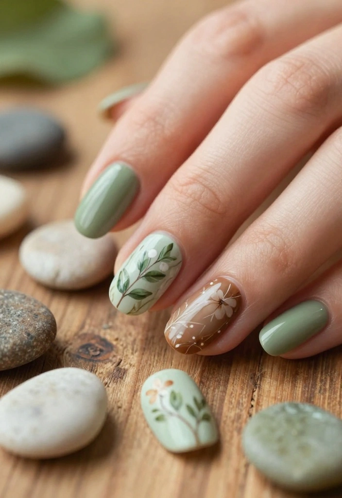 10 Minimalist Fake Nails Designs for a Chic Look (You’ll Love #2!) - 7. Nature-Inspired Designs 1