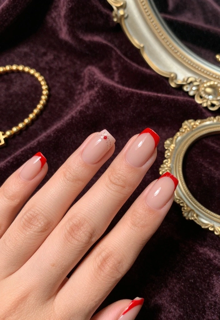 10 Minimalist Fake Nails Designs for a Chic Look (You’ll Love #2!) - 8. Classy Red Accent 1