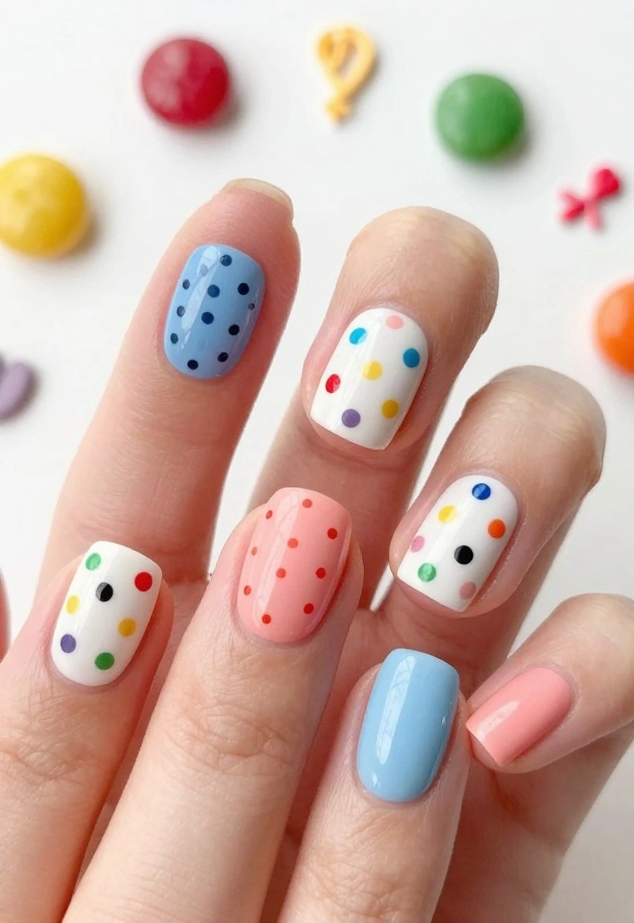 10 Minimalist Fake Nails Designs for a Chic Look (You’ll Love #2!) - 9. Whimsical Dot Patterns 1