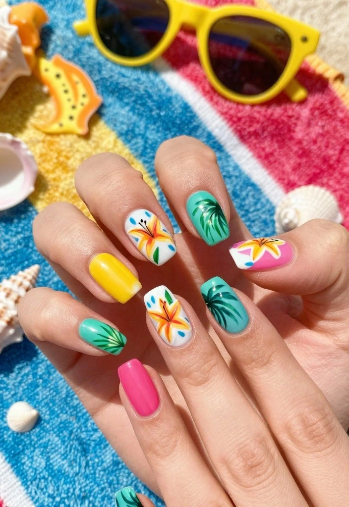 10 Must-Try Lily Nail Looks for a Perfect Summer Vibe (Don’t Miss #3!) - 5. Tropical Vibes 1