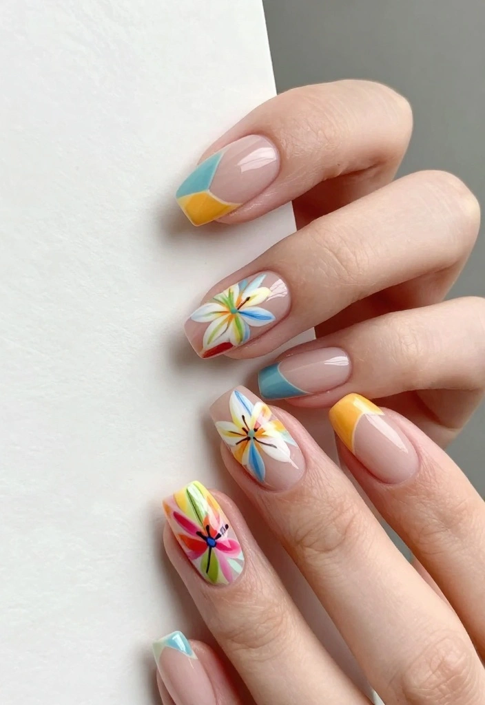 10 Must-Try Lily Nail Looks for a Perfect Summer Vibe (Don’t Miss #3!) - 9. Negative Space Flowers 1