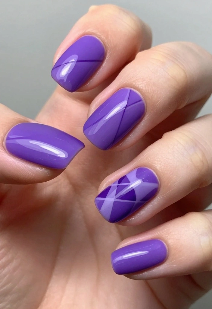 10 Purple Nail Ideas That Will Dazzle You! - 6. Geometric Purple Patterns 1