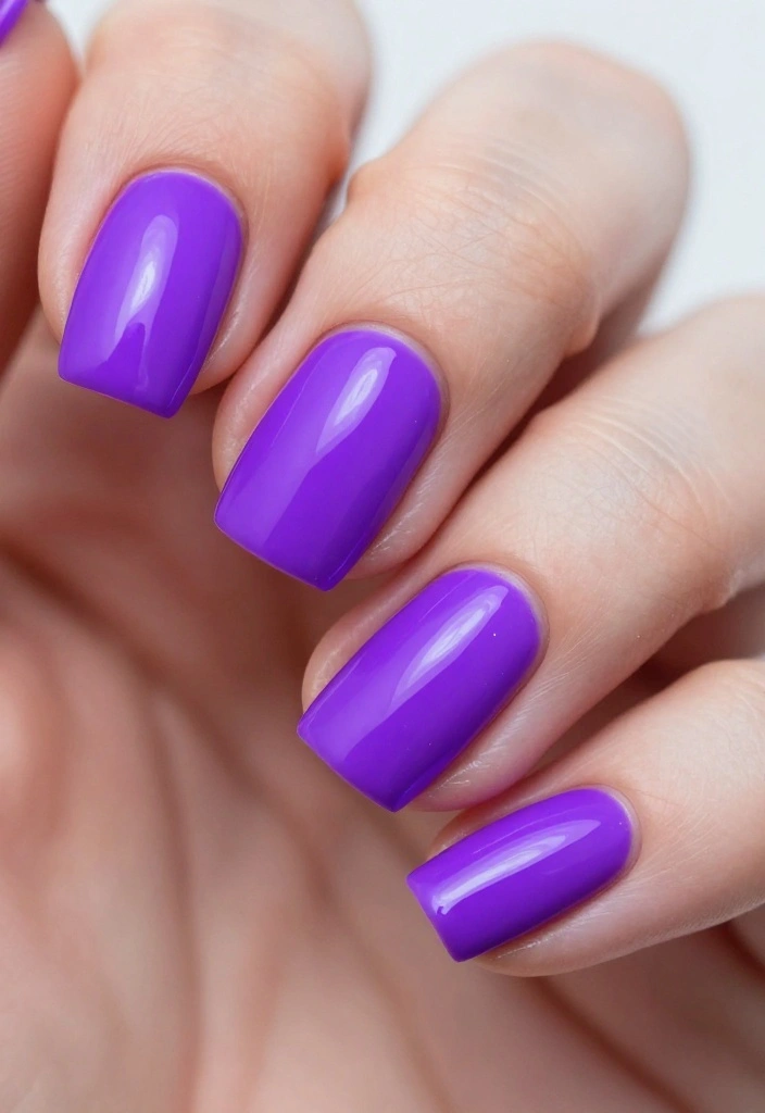 10 Purple Nail Ideas That Will Dazzle You! - 7. Purple Neon Pop 1