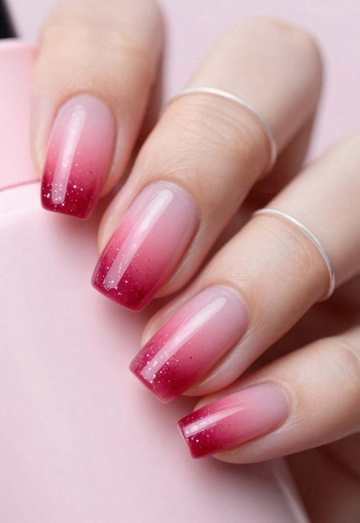 10 Raspberry Nail Designs That Will Make You Swoon (You'll Want to Try #3!) - 2. Raspberry Ombre Delight 1