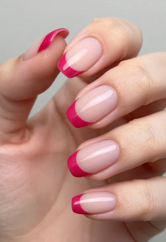 10 Raspberry Nail Designs That Will Make You Swoon (You'll Want to Try #3!) - 6. Raspberry Tips with Negative Space 1