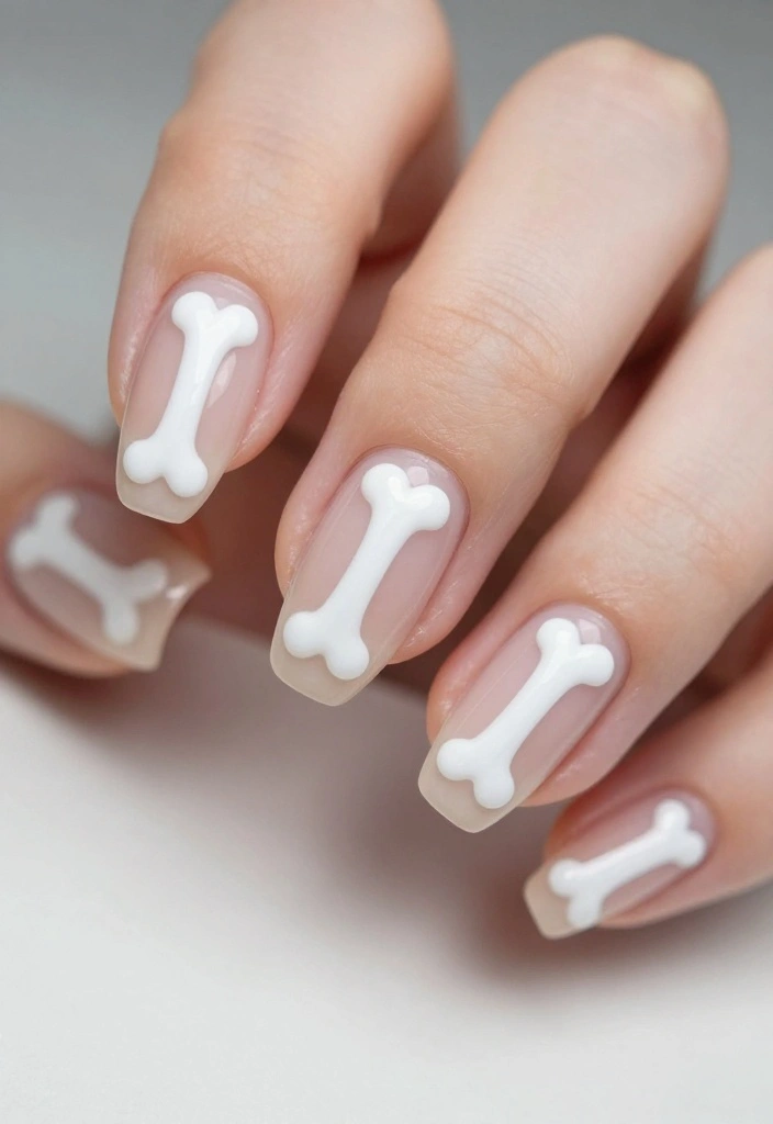 10 Spooky Nightmare Before Christmas Nails That Will Haunt Your Dreams - 10. Bone-Chilling Negative Space 1