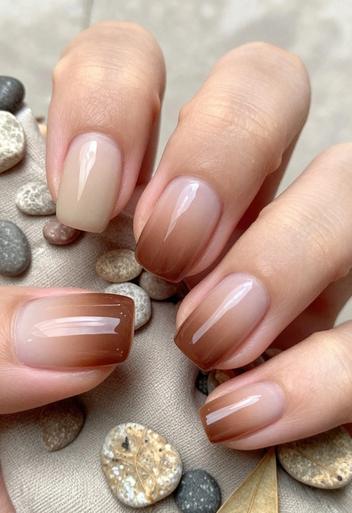 10 Stunning Brown Nail Design Ideas That Will Make You Book Your Next Mani ASAP! - 2. Earthy Ombre Brown 1