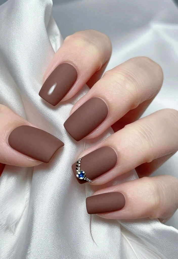 10 Stunning Brown Nail Design Ideas That Will Make You Book Your Next Mani ASAP! - 4. Matte Brown with Glossy Tips 1