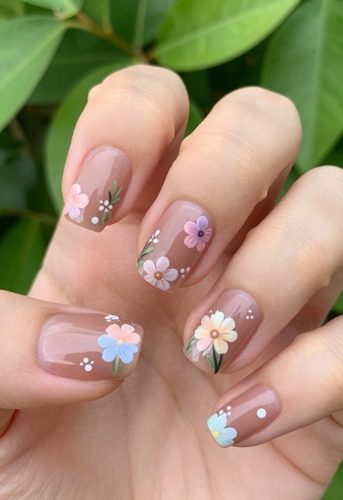 10 Stunning Brown Nail Design Ideas That Will Make You Book Your Next Mani ASAP! - 7. Brown Floral Nail Design 1