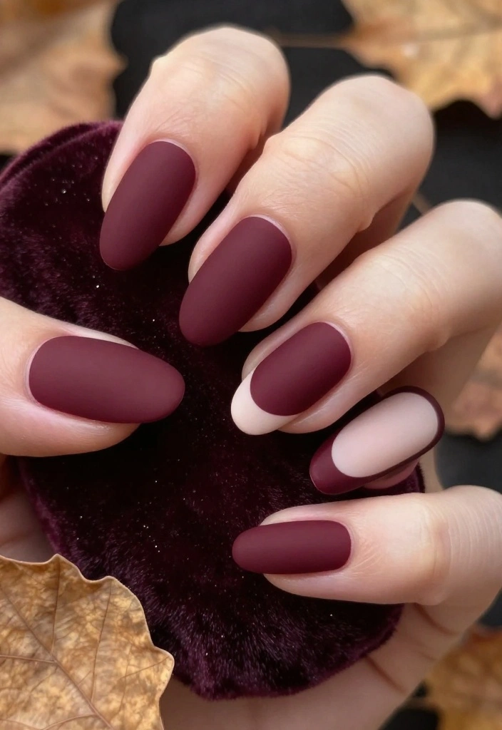 10 Stunning Fall Almond Nails That Will Make You Fall in Love This Season! - 2. Rustic Burgundy 1