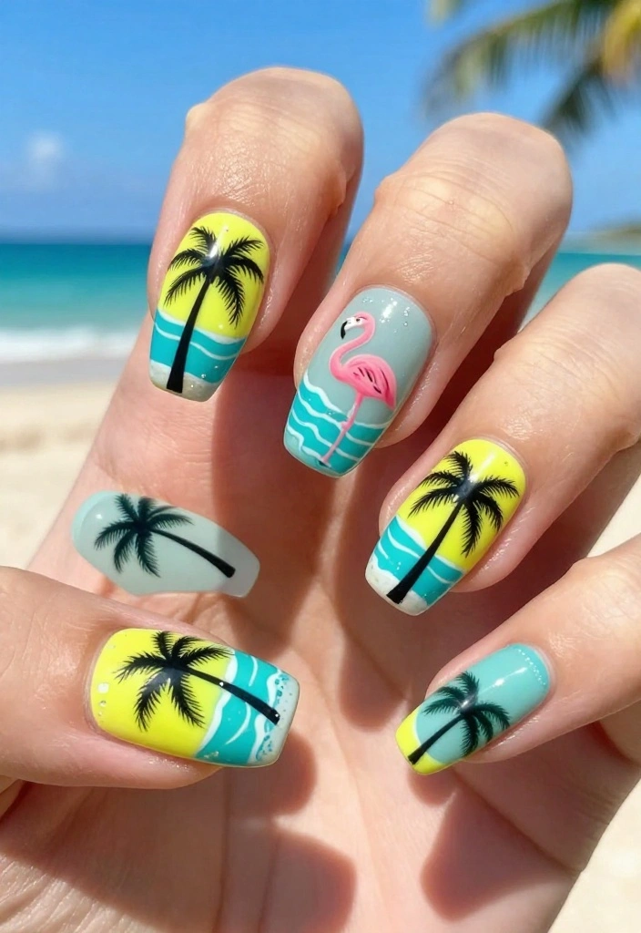 10 Stunning Spring Acrylic Nails Designs That Will Make Heads Turn! - 4. Tropical Vibes 1