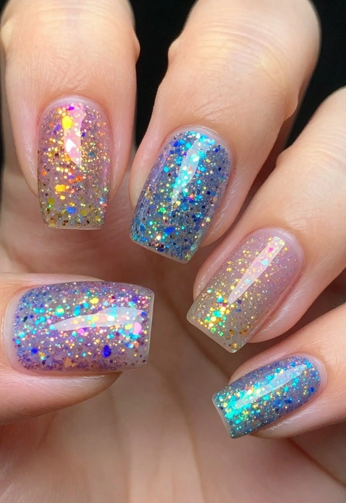 10 Stunning Spring Acrylic Nails Designs That Will Make Heads Turn! - 6. Glitter Galore 1