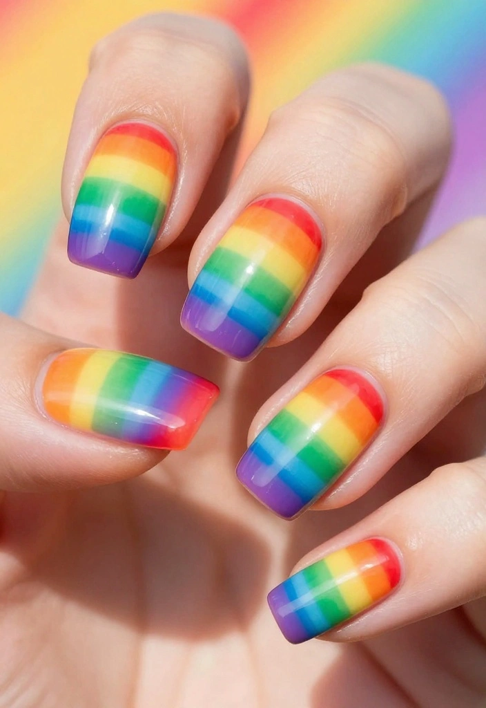 10 Stunning Spring Acrylic Nails Designs That Will Make Heads Turn! - 8. Rainbow Brights 1