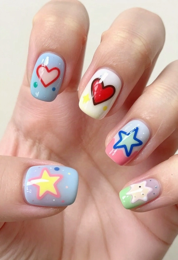 10 Stunning Spring Acrylic Nails Designs That Will Make Heads Turn! - 9. Whimsical Doodles 1