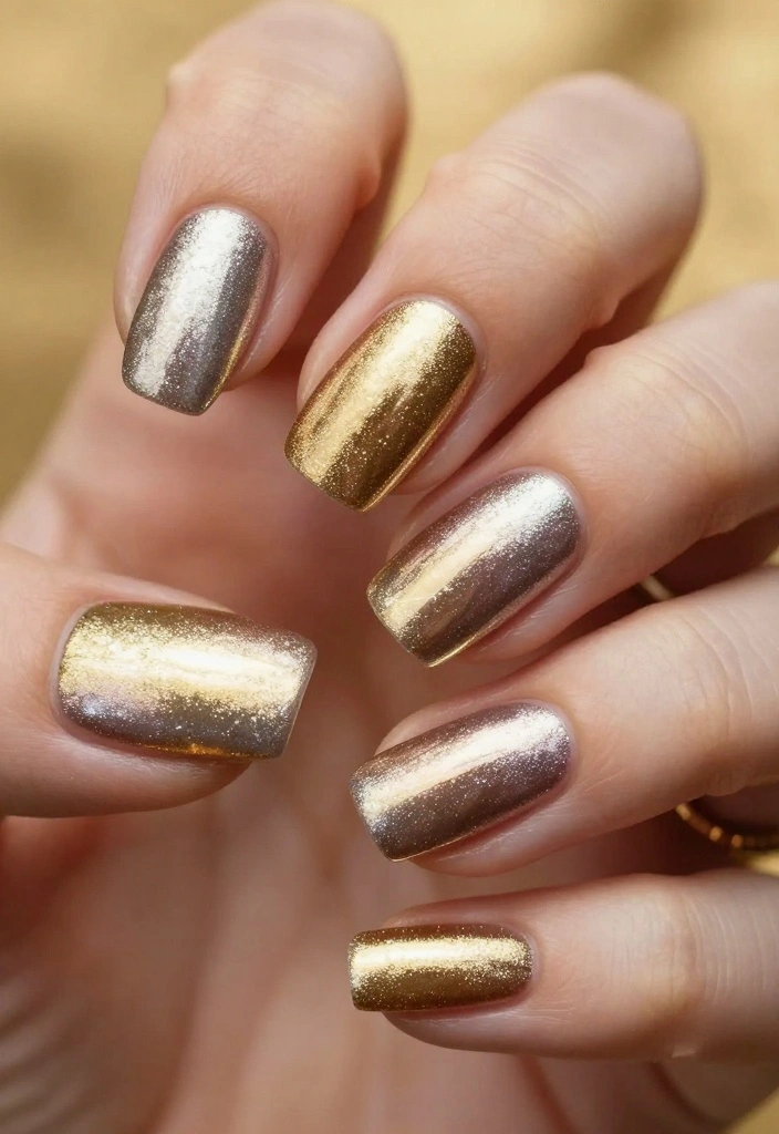 10 Unique Vibrant Nails That Shine (Say Goodbye to Boring) - 4. Metallic Marvels 1