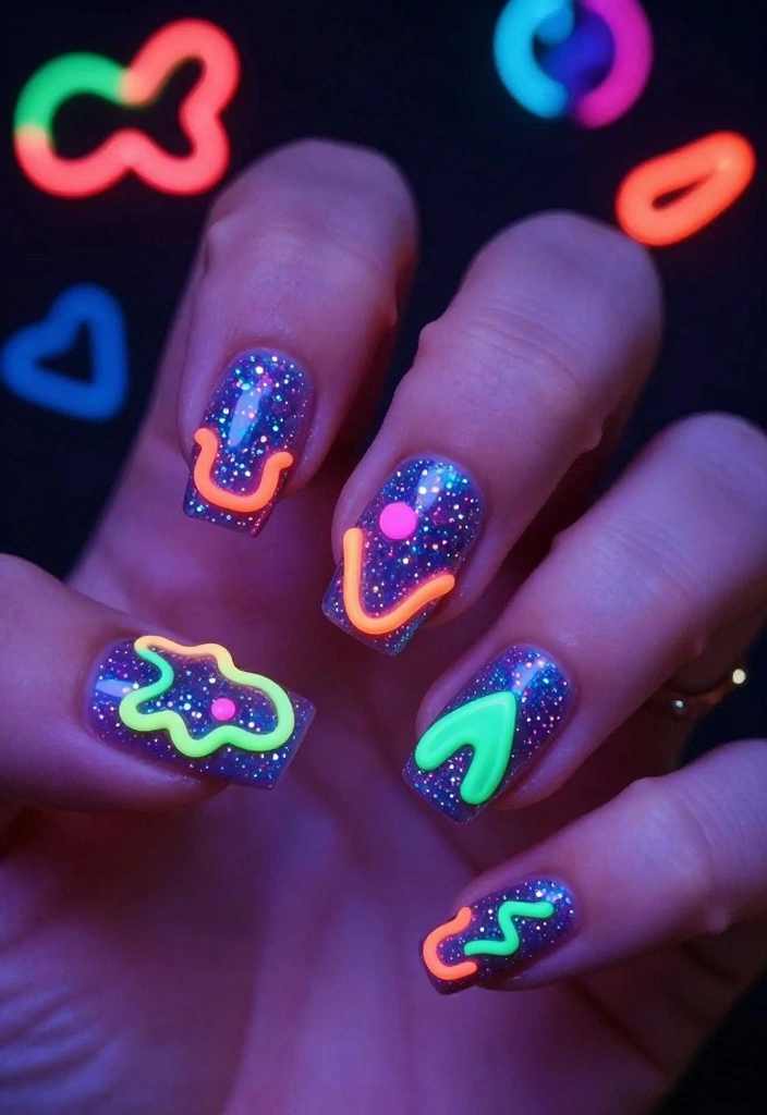 10 Unique Vibrant Nails That Shine (Say Goodbye to Boring) - 5. Neon Dreams 1