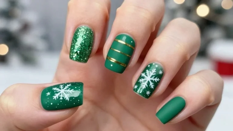 11 Beautiful Green Festive Nails to Celebrate the Joy of Christmas! 🎈