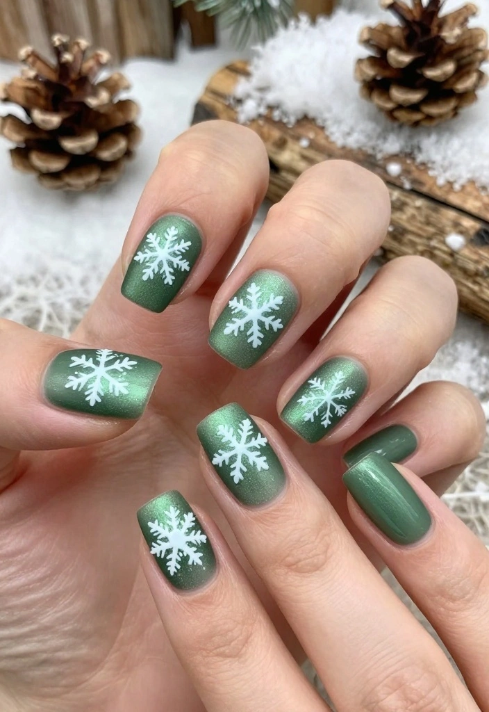 11 Beautiful Green Festive Nails to Celebrate the Joy of Christmas! 🎈 - 2. Festive Forest Green 1
