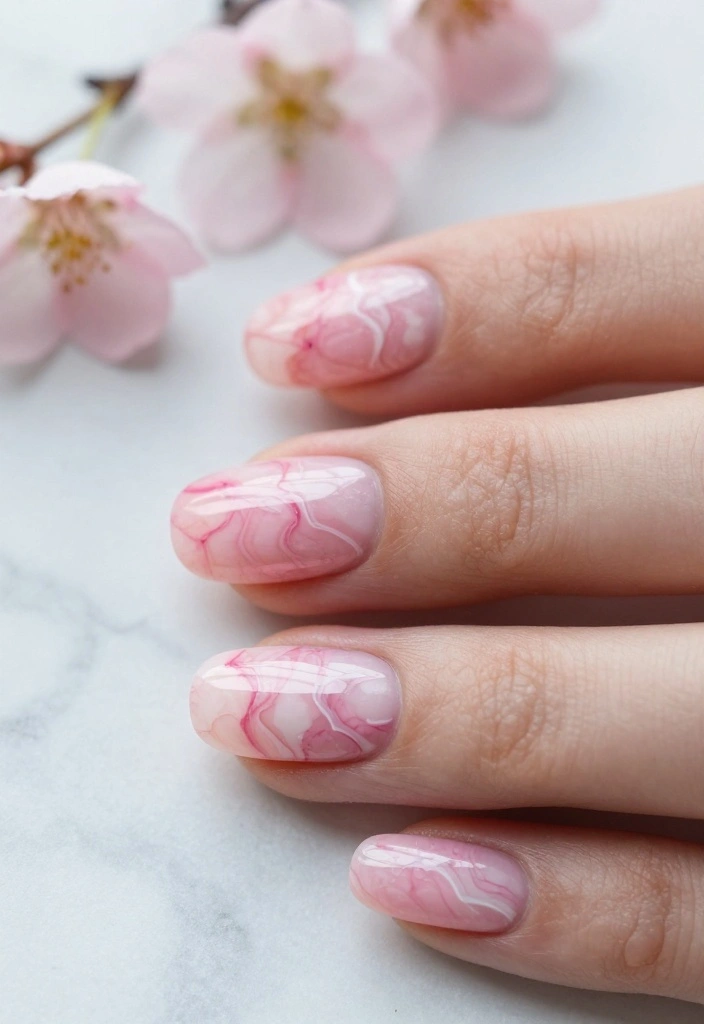 11 Best Pink Nail Ideas for Stunning Spring Nails (You'll Love #4!) - 7. Pink Marble Effect 1