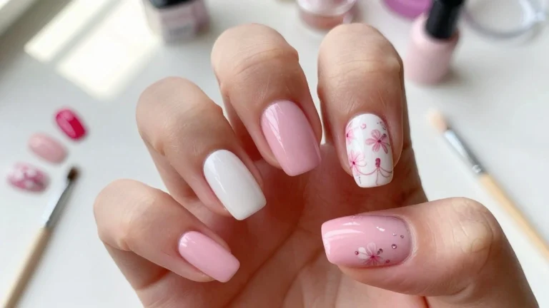 11 DIY Pink and White Nails That Are So Simple, You'll Want to Do Them All!
